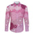 Pink Palaka Japanese Patterns Family Matching Long Sleeve Bodycon Dress and Hawaiian Shirt Asanoha Seigaiha Sakura Motif - Polynesian Pride