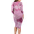 Pink Palaka Japanese Patterns Family Matching Long Sleeve Bodycon Dress and Hawaiian Shirt Asanoha Seigaiha Sakura Motif - Polynesian Pride