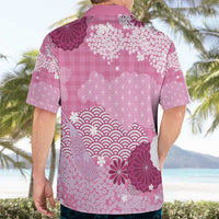Pink Palaka Japanese Patterns Hawaiian Shirt Asanoha Seigaiha Sakura Motif - Polynesian Pride