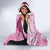 Pink Palaka Japanese Patterns Hooded Blanket Asanoha Seigaiha Sakura Motif - Polynesian Pride