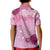 Pink Palaka Japanese Patterns Kid Polo Shirt Asanoha Seigaiha Sakura Motif - Polynesian Pride