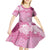 Pink Palaka Japanese Patterns Kid Short Sleeve Dress Asanoha Seigaiha Sakura Motif - Polynesian Pride