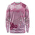 Pink Palaka Japanese Patterns Long Sleeve Shirt Asanoha Seigaiha Sakura Motif - Polynesian Pride