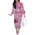 Pink Palaka Japanese Patterns Off The Shoulder Long Sleeve Dress Asanoha Seigaiha Sakura Motif - Polynesian Pride