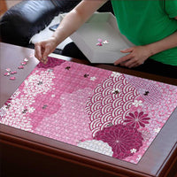 Pink Palaka Japanese Patterns Puzzle Asanoha Seigaiha Sakura Motif LT14 - Polynesian Pride