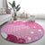 Pink Palaka Japanese Patterns Round Carpet Asanoha Seigaiha Sakura Motif - Polynesian Pride