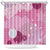 Pink Palaka Japanese Patterns Shower Curtain Asanoha Seigaiha Sakura Motif - Polynesian Pride