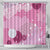 Pink Palaka Japanese Patterns Shower Curtain Asanoha Seigaiha Sakura Motif - Polynesian Pride