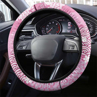 Pink Palaka Japanese Patterns Steering Wheel Cover Asanoha Seigaiha Sakura Motif LT14 - Polynesian Pride
