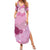 Pink Palaka Japanese Patterns Summer Maxi Dress Asanoha Seigaiha Sakura Motif - Polynesian Pride