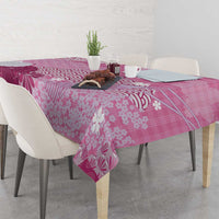 Pink Palaka Japanese Patterns Tablecloth Asanoha Seigaiha Sakura Motif - Polynesian Pride