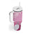 Pink Palaka Japanese Patterns Tumbler With Handle Asanoha Seigaiha Sakura Motif - Polynesian Pride