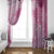 Pink Palaka Japanese Patterns Window Curtain Asanoha Seigaiha Sakura Motif - Polynesian Pride
