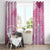 Pink Palaka Japanese Patterns Window Curtain Asanoha Seigaiha Sakura Motif - Polynesian Pride