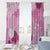 Pink Palaka Japanese Patterns Window Curtain Asanoha Seigaiha Sakura Motif - Polynesian Pride
