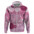 Pink Palaka Japanese Patterns Zip Hoodie Asanoha Seigaiha Sakura Motif - Polynesian Pride