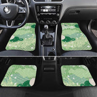 Green Palaka Japanese Patterns Car Mats Asanoha Seigaiha Sakura Motif LT14 Set 4pcs Green - Polynesian Pride