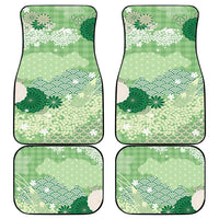 Green Palaka Japanese Patterns Car Mats Asanoha Seigaiha Sakura Motif LT14 - Polynesian Pride