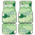Green Palaka Japanese Patterns Car Mats Asanoha Seigaiha Sakura Motif - Polynesian Pride
