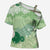 Green Palaka Japanese Patterns Cross Shoulder Shirt Asanoha Seigaiha Sakura Motif - Polynesian Pride