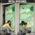 Green Palaka Japanese Patterns Door Cover Asanoha Seigaiha Sakura Motif - Polynesian Pride