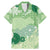 Green Palaka Japanese Patterns Family Matching Mermaid Dress and Hawaiian Shirt Asanoha Seigaiha Sakura Motif - Polynesian Pride