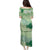 Green Palaka Japanese Patterns Family Matching Puletasi and Hawaiian Shirt Asanoha Seigaiha Sakura Motif - Polynesian Pride