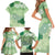 Green Palaka Japanese Patterns Family Matching Short Sleeve Bodycon Dress and Hawaiian Shirt Asanoha Seigaiha Sakura Motif - Polynesian Pride