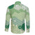 Green Palaka Japanese Patterns Family Matching Short Sleeve Bodycon Dress and Hawaiian Shirt Asanoha Seigaiha Sakura Motif - Polynesian Pride