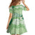 Green Palaka Japanese Patterns Family Matching Summer Maxi Dress and Hawaiian Shirt Asanoha Seigaiha Sakura Motif - Polynesian Pride