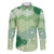 Green Palaka Japanese Patterns Family Matching Summer Maxi Dress and Hawaiian Shirt Asanoha Seigaiha Sakura Motif - Polynesian Pride