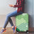Green Palaka Japanese Patterns Luggage Cover Asanoha Seigaiha Sakura Motif - Polynesian Pride