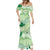 Green Palaka Japanese Patterns Mermaid Dress Asanoha Seigaiha Sakura Motif - Polynesian Pride