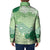 Green Palaka Japanese Patterns Padded Jacket Asanoha Seigaiha Sakura Motif - Polynesian Pride