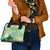 Green Palaka Japanese Patterns Shoulder Handbag Asanoha Seigaiha Sakura Motif - Polynesian Pride