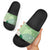 Green Palaka Japanese Patterns Slide Sandals Asanoha Seigaiha Sakura Motif - Polynesian Pride