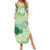 Green Palaka Japanese Patterns Summer Maxi Dress Asanoha Seigaiha Sakura Motif - Polynesian Pride