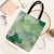 Green Palaka Japanese Patterns Tote Bag Asanoha Seigaiha Sakura Motif - Polynesian Pride