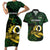 Personalised Solomon Islands Western Province Day Couples Matching Short Sleeve Bodycon Dress and Hawaiian Shirt Sea Turtle Mix Polynesian Hibiscus Pattern LT14 Green - Polynesian Pride