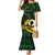 Personalised Solomon Islands Western Province Day Family Matching Mermaid Dress and Hawaiian Shirt Sea Turtle Mix Polynesian Hibiscus Pattern LT14 Mom's Dress Green - Polynesian Pride