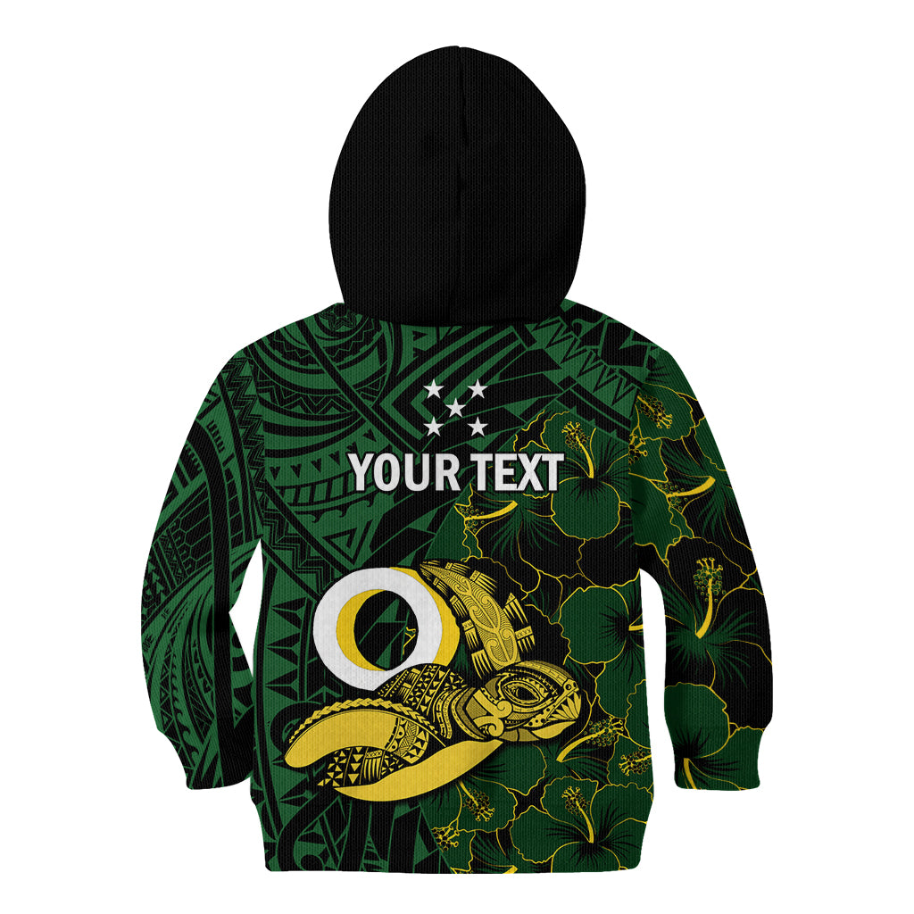 Personalised Solomon Islands Western Province Day Kid Hoodie Sea Turtle Mix Polynesian Hibiscus Pattern LT14 - Polynesian Pride