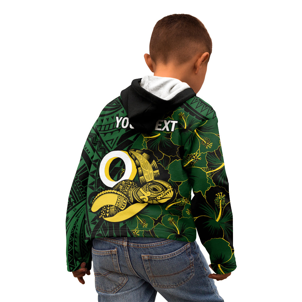 Personalised Solomon Islands Western Province Day Kid Hoodie Sea Turtle Mix Polynesian Hibiscus Pattern LT14 - Polynesian Pride