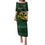 Personalised Solomon Islands Western Province Day Puletasi Sea Turtle Mix Polynesian Hibiscus Pattern LT14 Long Dress Green - Polynesian Pride