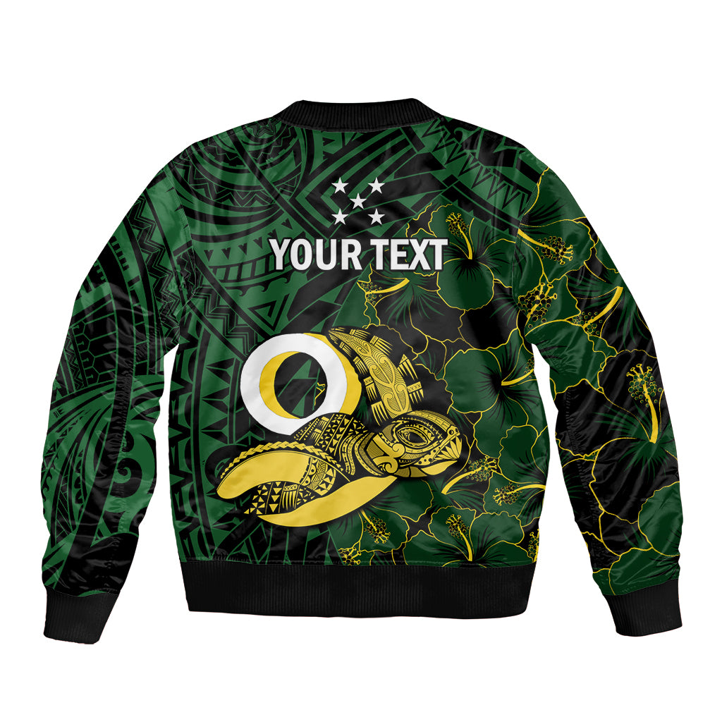 Personalised Solomon Islands Western Province Day Sleeve Zip Bomber Jacket Sea Turtle Mix Polynesian Hibiscus Pattern LT14 - Polynesian Pride