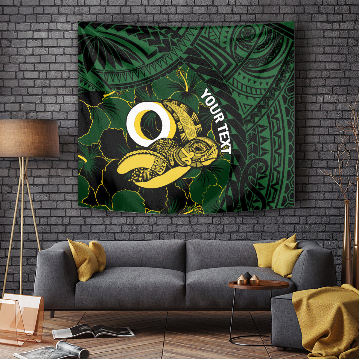 Personalised Solomon Islands Western Province Day Tapestry Sea Turtle Mix Polynesian Hibiscus Pattern LT14 Green - Polynesian Pride