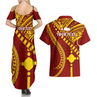 Personalised Fiji Rotuma Couples Matching Summer Maxi Dress and Hawaiian Shirt Fijian Tapa Pattern LT14 - Polynesian Pride