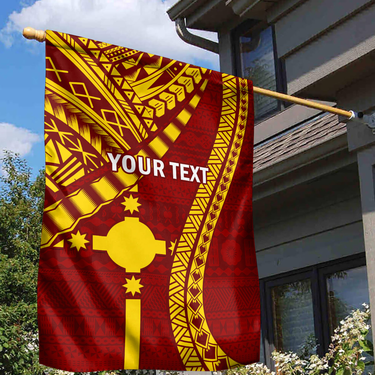 Personalised Fiji Rotuma Garden Flag Fijian Tapa Pattern LT14 - Polynesian Pride