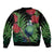 New Zealand Tui Bird Christmas Bomber Jacket Maori Fern Mix Pohotukawa