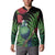 New Zealand Tui Bird Christmas Button Sweatshirt Maori Fern Mix Pohotukawa