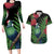 New Zealand Tui Bird Christmas Couples Matching Long Sleeve Bodycon Dress and Hawaiian Shirt Maori Fern Mix Pohotukawa